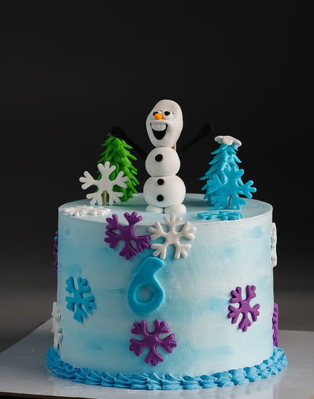 Frozen cake hand painted