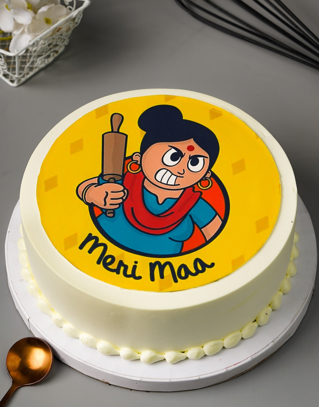 Meri Maa Photo Cake Creme Castle