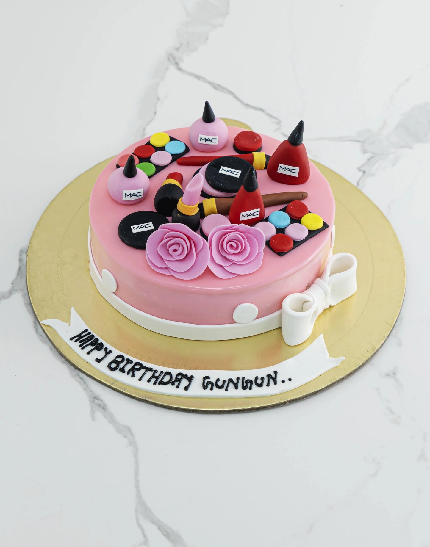 Pink Fashion Rose Birthday Cake
