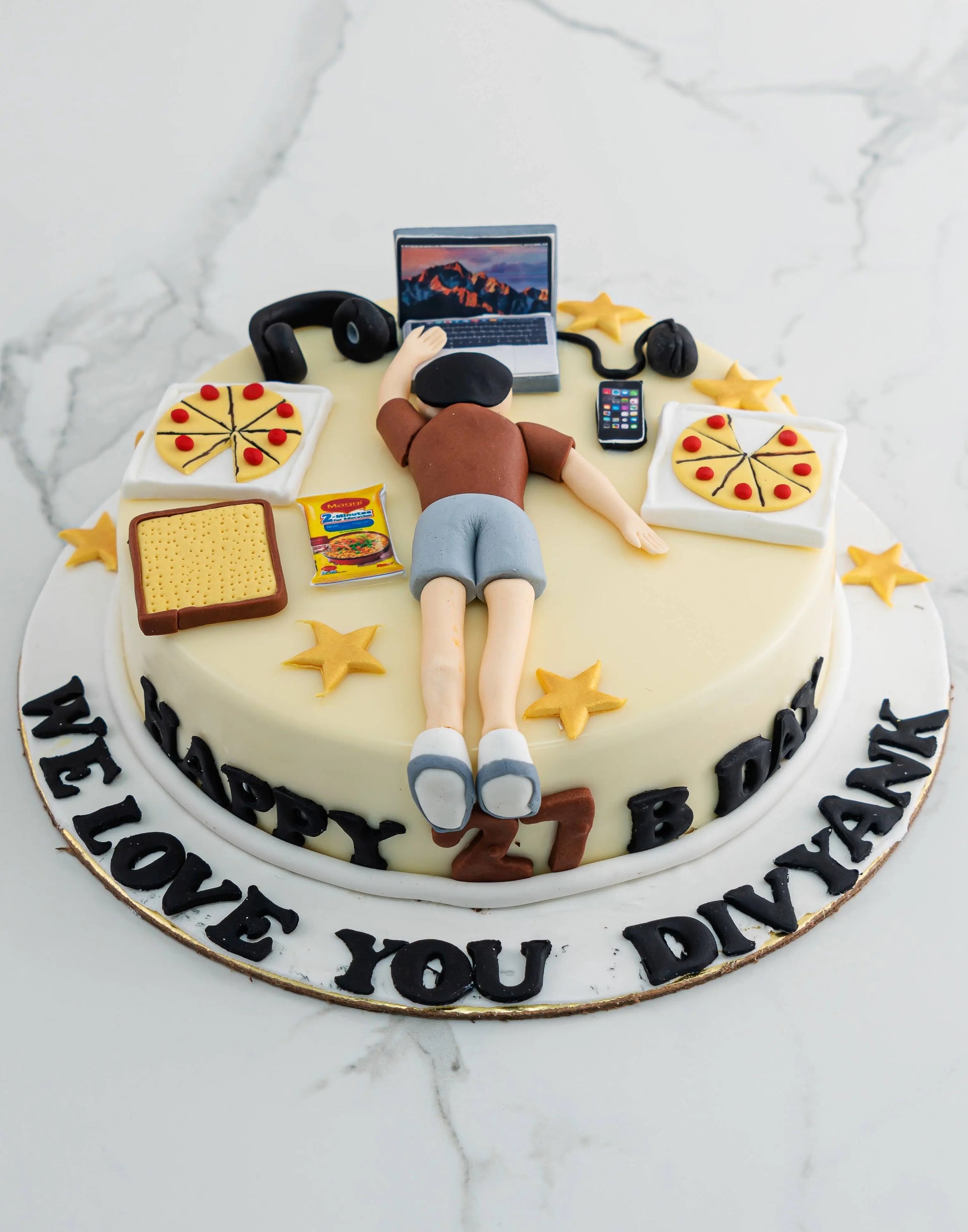 Lazy Laptop Lover Custom Cake