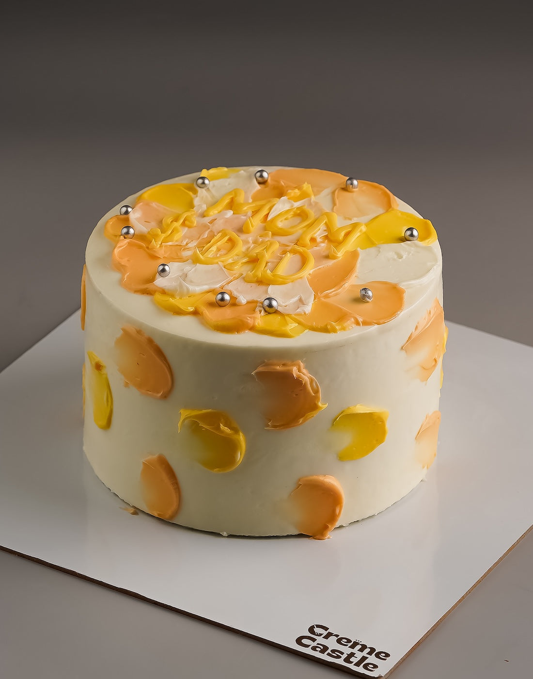 Yellow Hand Painted Design Cake