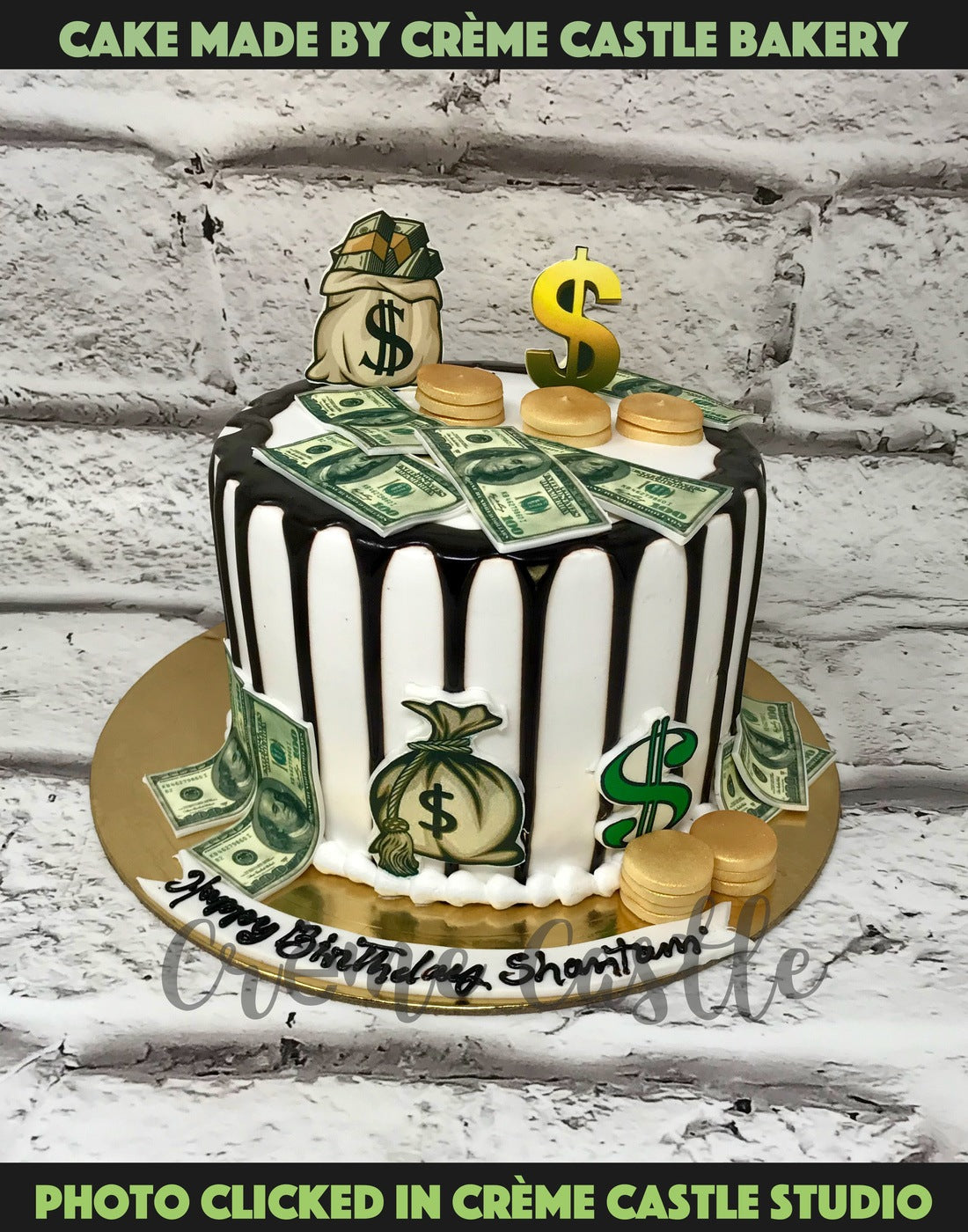 Dollar and Money Design Cake Creme Castle