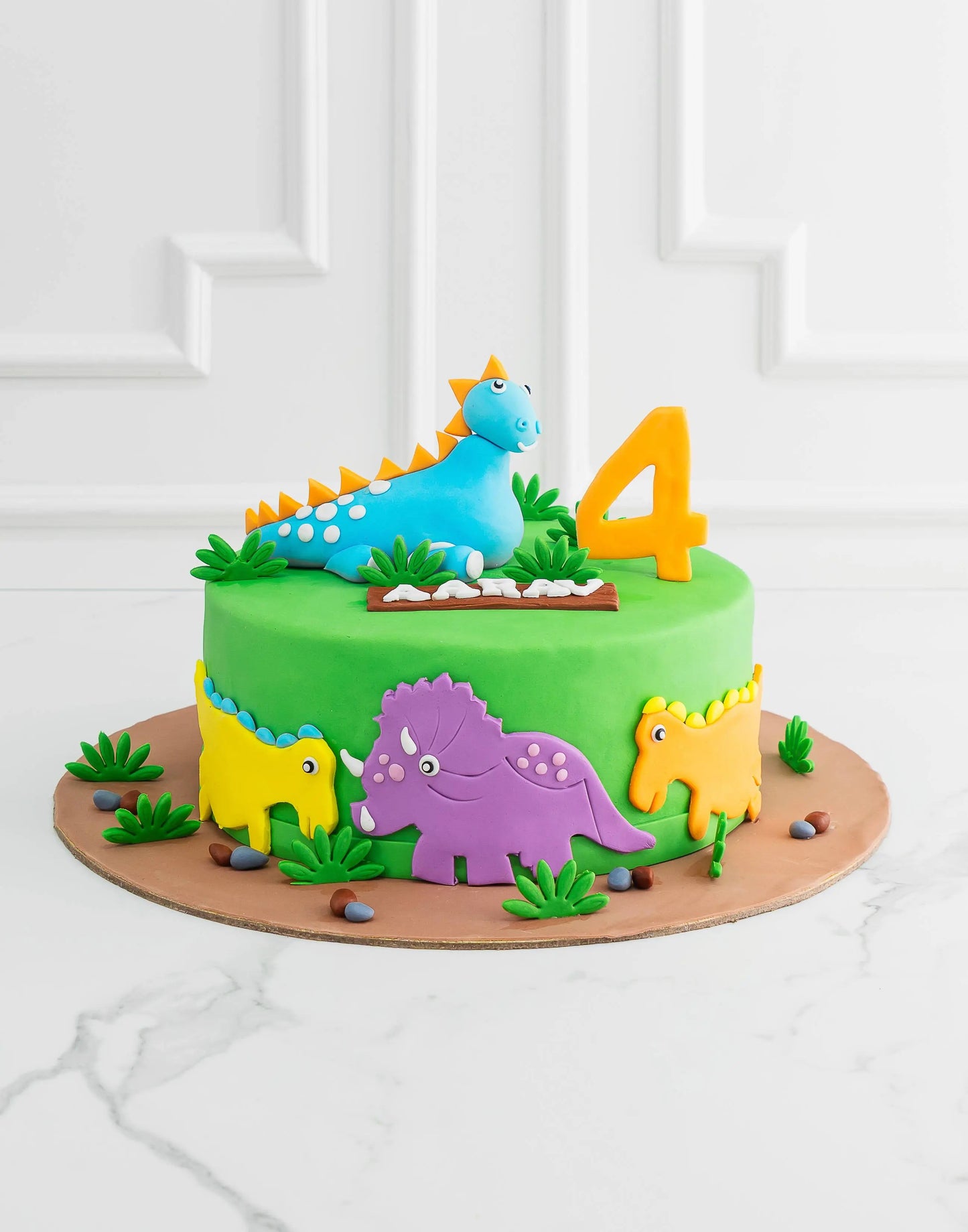 Green Dinosaur Design Cake - Creme Castle