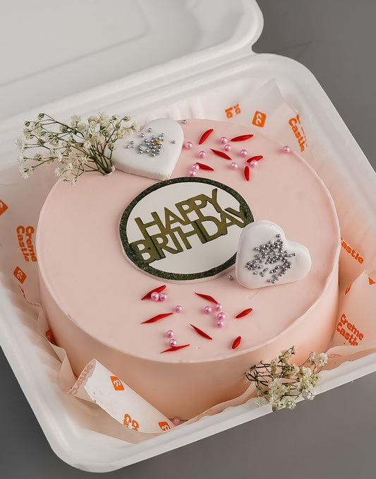 Silver Hearts Cake