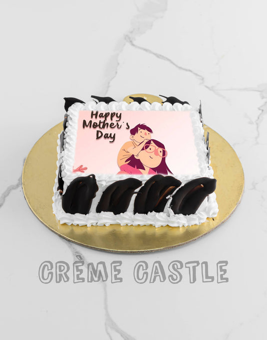 Mom and Son Customized Photo Cake for Mother's Day