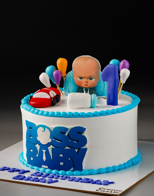 Boss Baby and Balloons Cake - Creme Castle