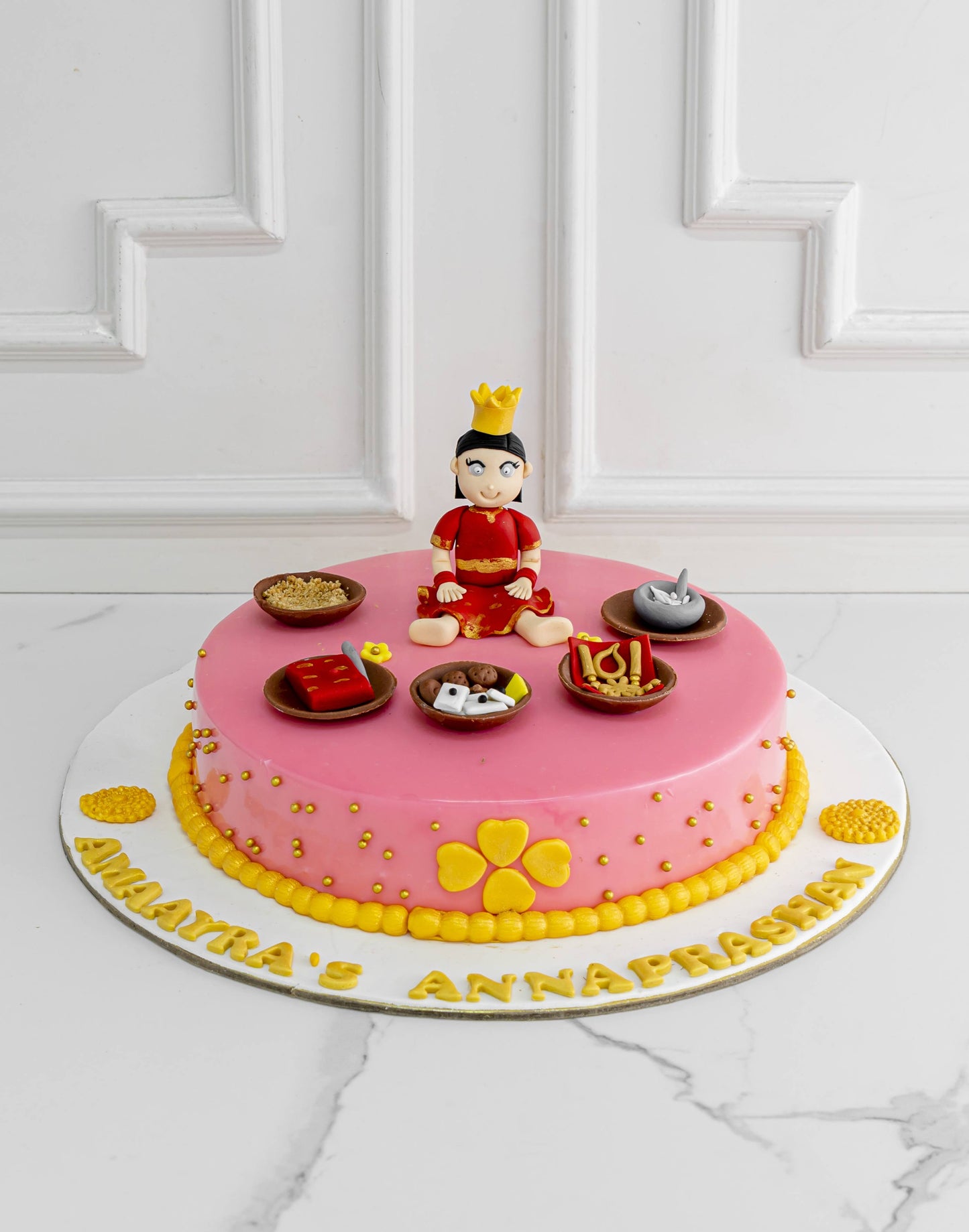 Annaprasan Girl Cake Creme Castle