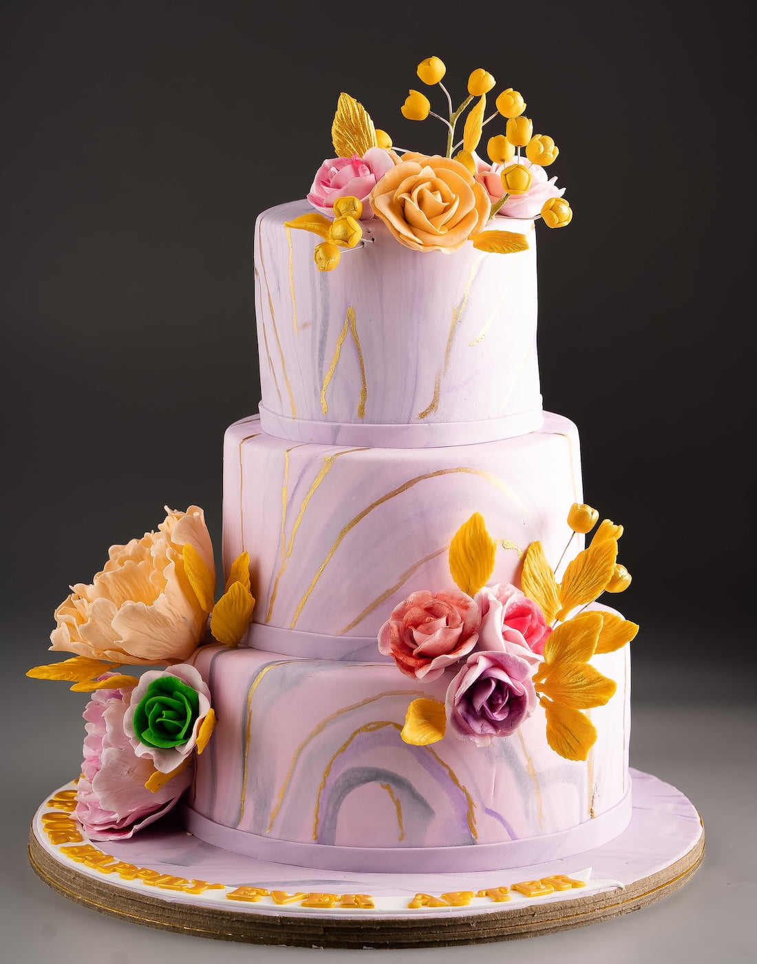 Marble 3 Tier Cake for Wedding, Engagement | Creme Castle