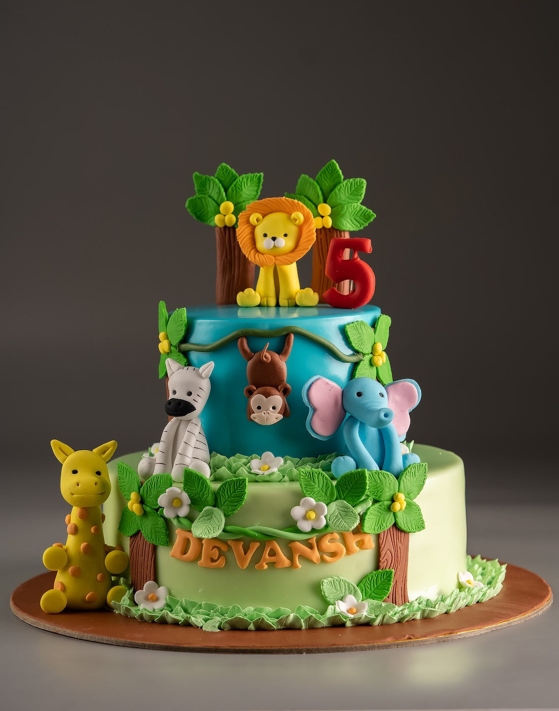 Jungle First Birthday Cake