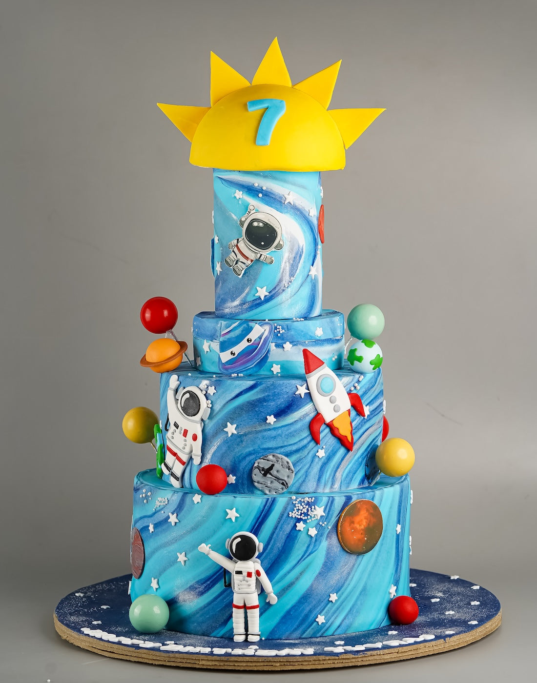 3 Tier Space Theme Cake