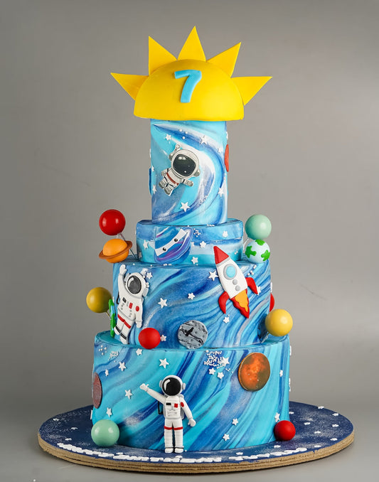 3 Tier Space Theme Cake