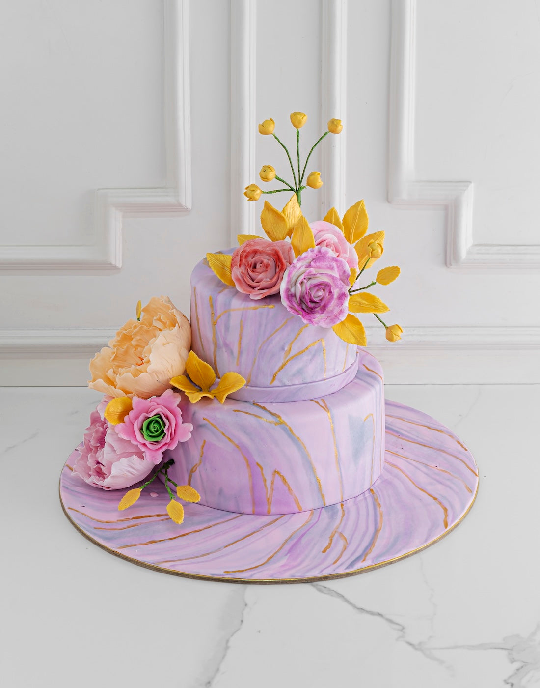 2-Tier Custom Wedding Cake - Creme Castle