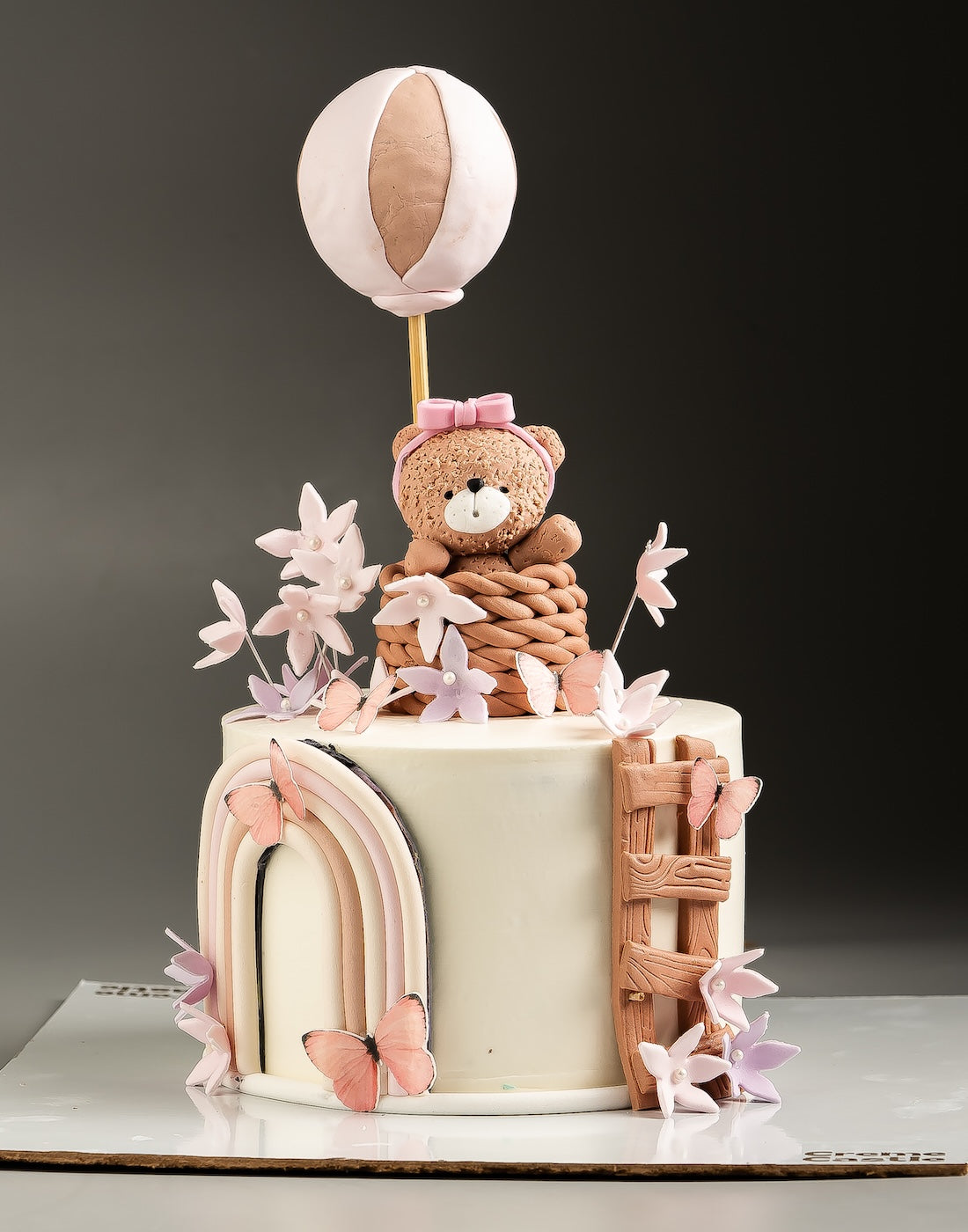 1st Birthday Teddy Bear Cake - Creme Castle
