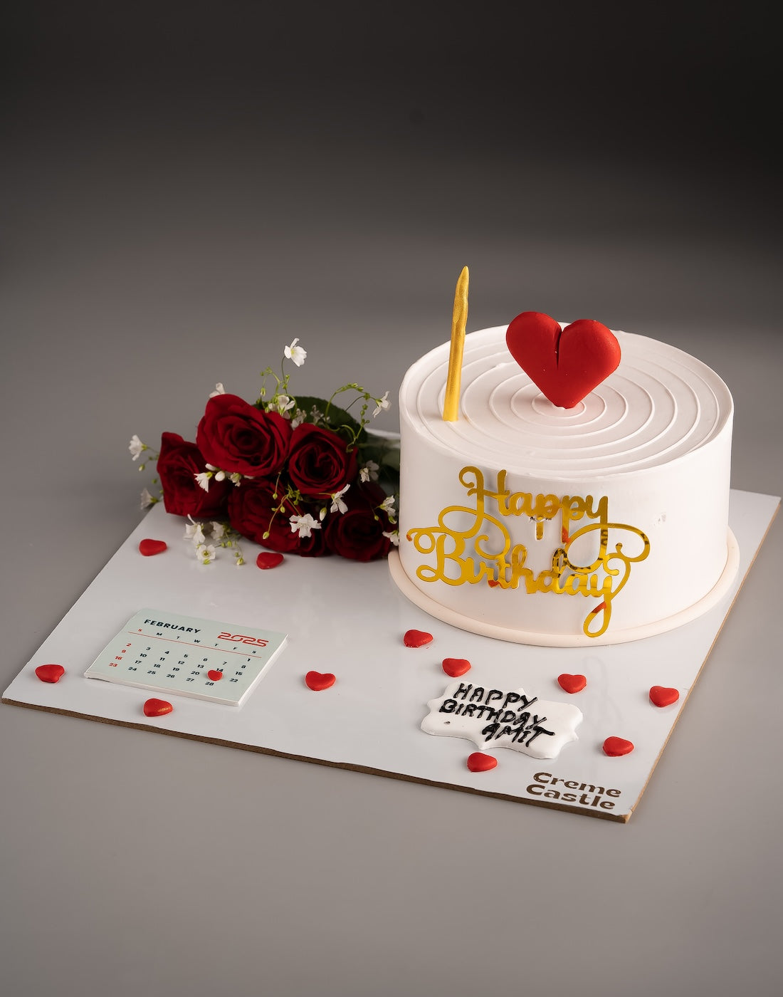 Rose and Heart Cake