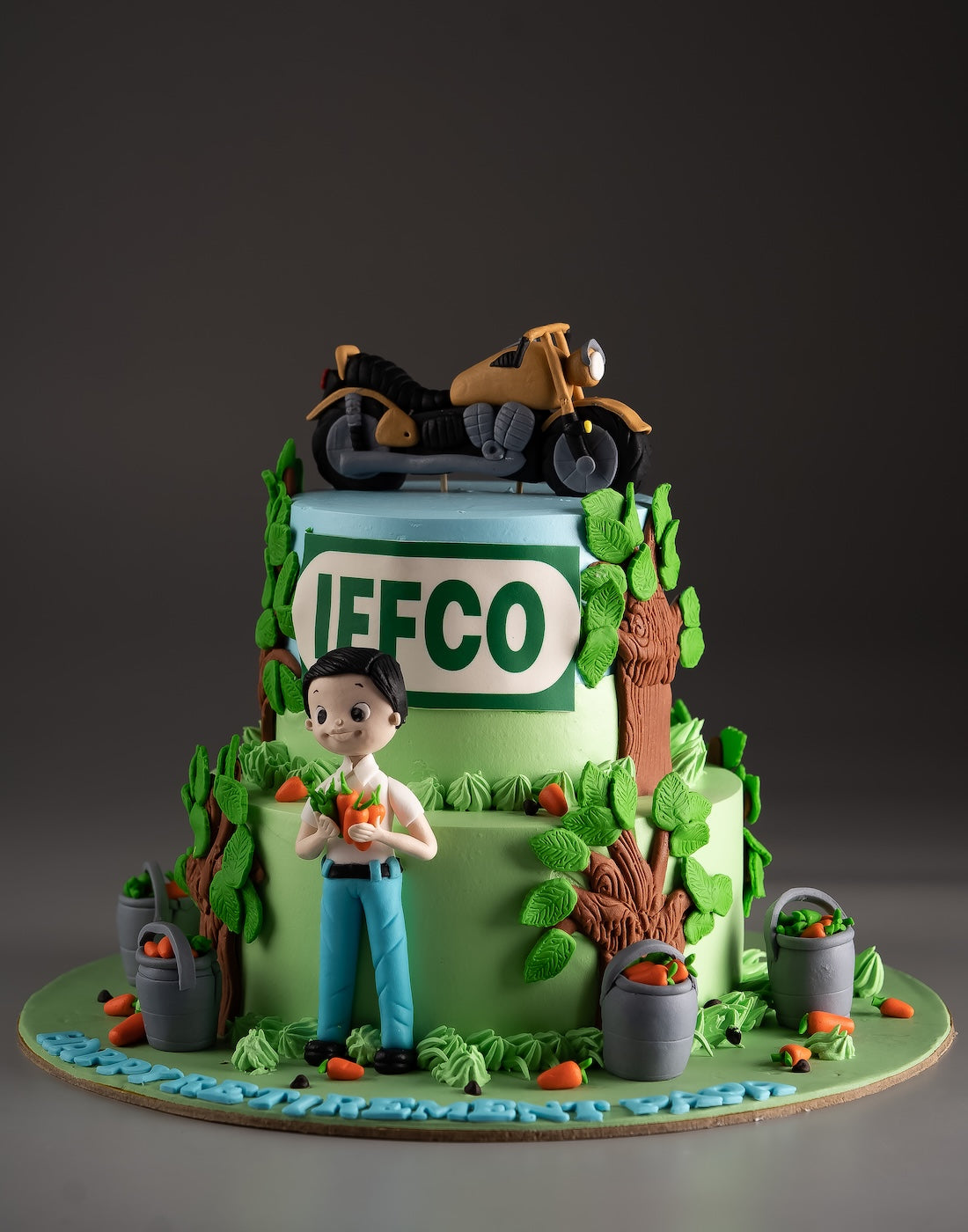 Man Bike and Nature Cake
