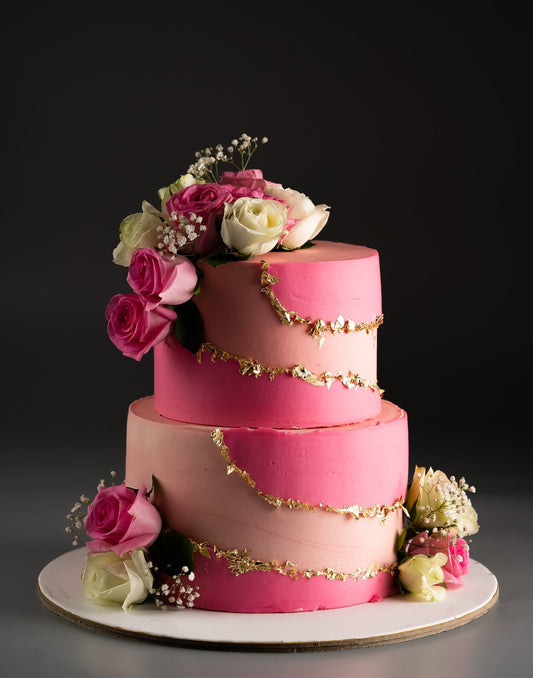Floral Buttercream Wedding Cake