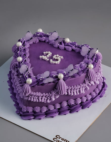 Purple Vintage Anniversary Cake