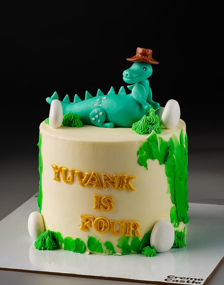 Dino Theme Cute Cake