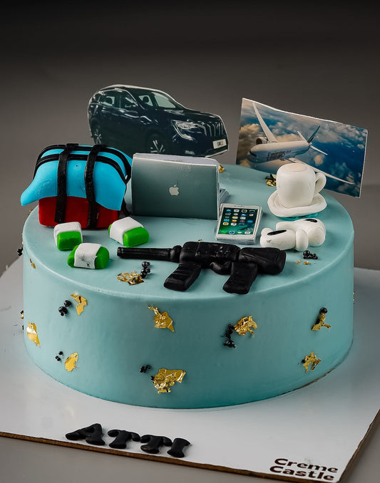 Pubg and Workaholic Cake