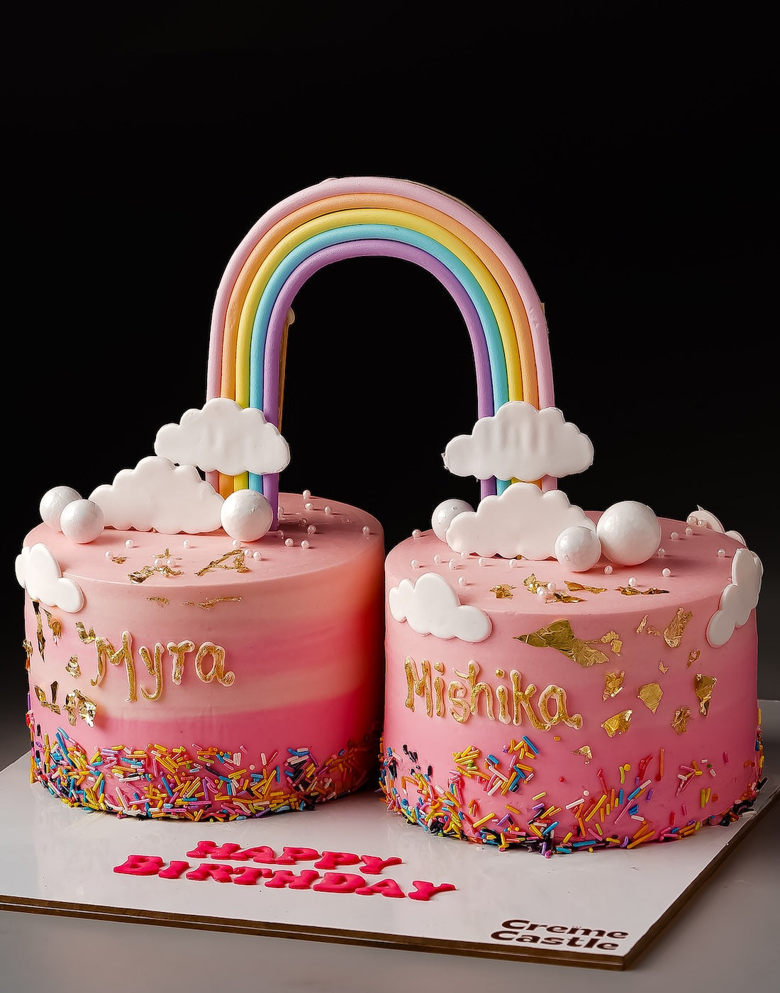 Twin Theme Rainbow Cake