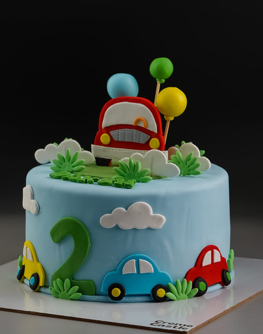 Car Theme Balloon Cake