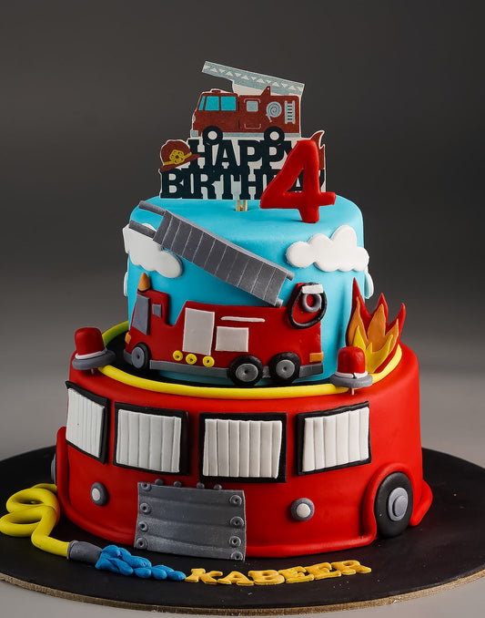 Fire Truck Birthday Cake
