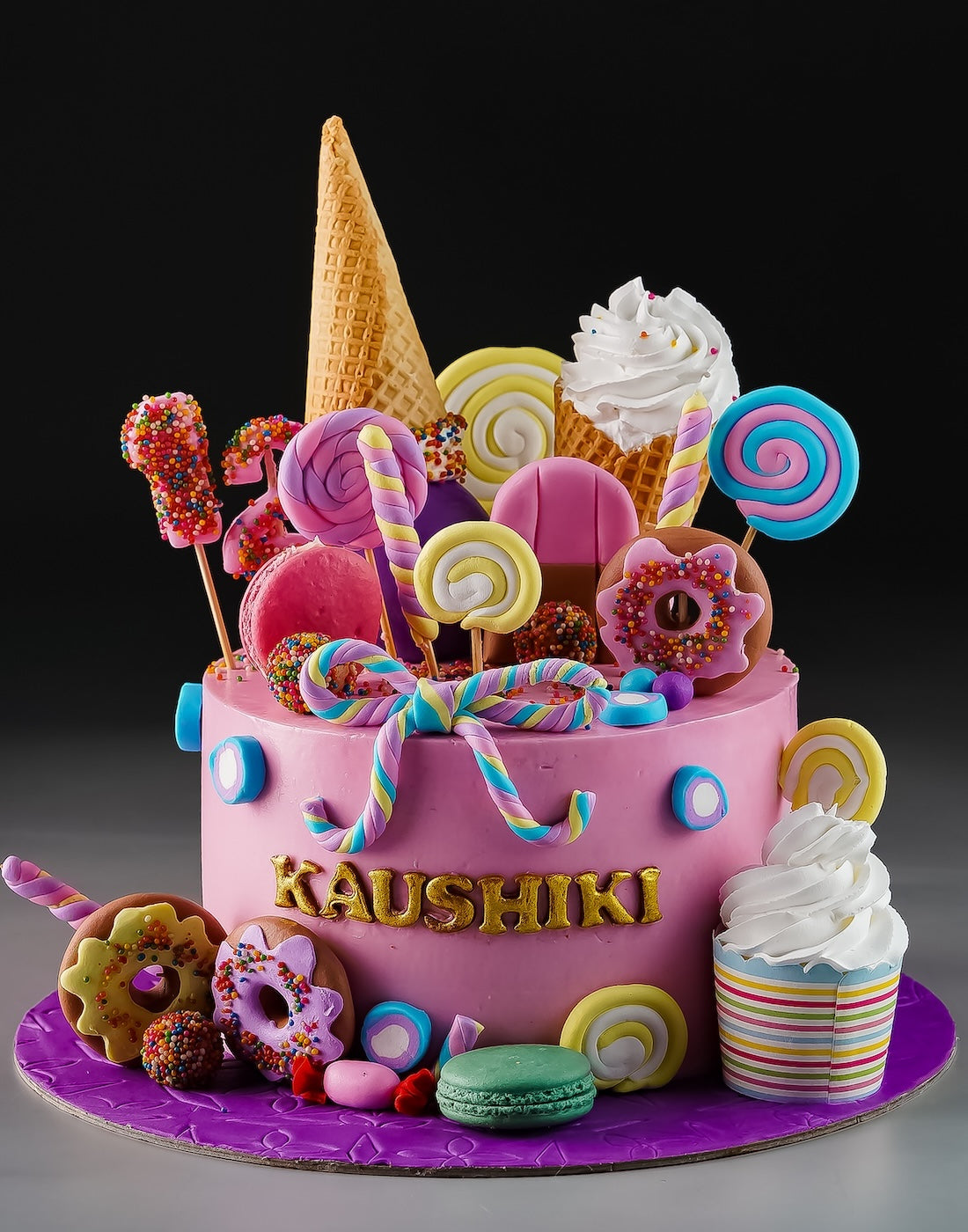 Candy Cone Macaron Cake