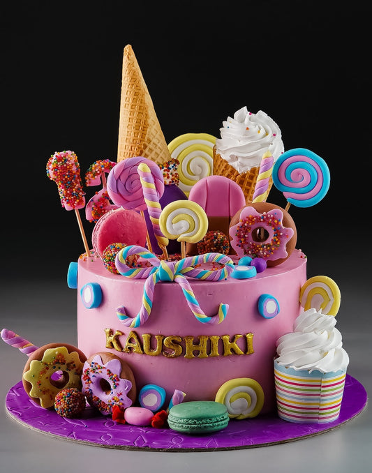 Candy Cone Macaron Cake