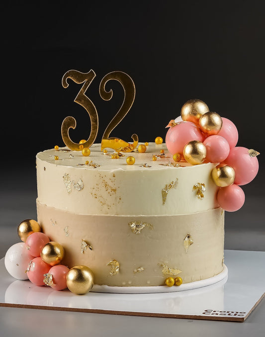 Gold Ball Sprinkle Cake