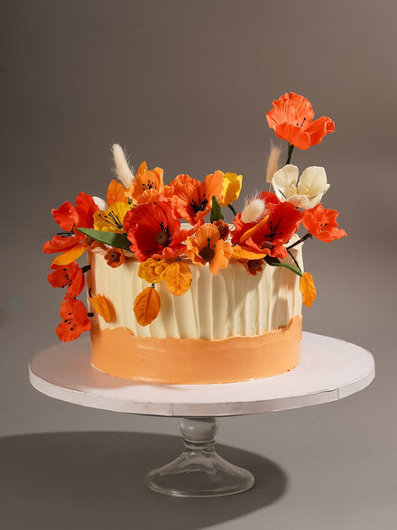 Peony Floral Cream Cake