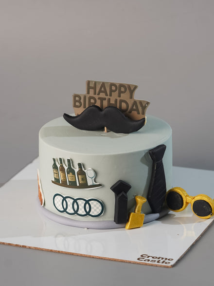 Gentleman Luxury Theme Birthday Cake