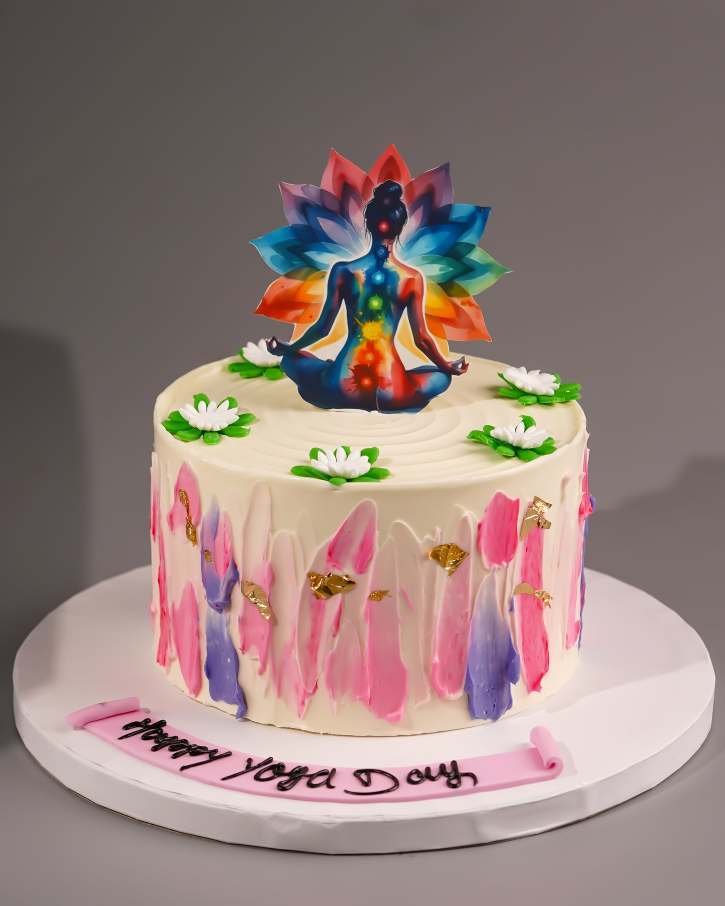 Chakra Yoga Day Cake - Creme Castle