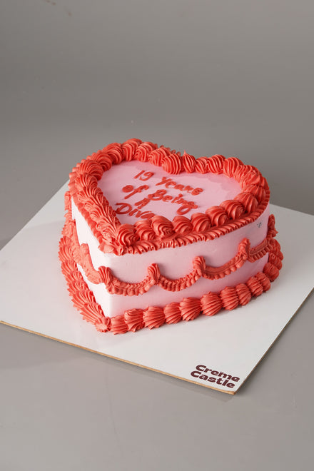 Diva Pink Heart Cake