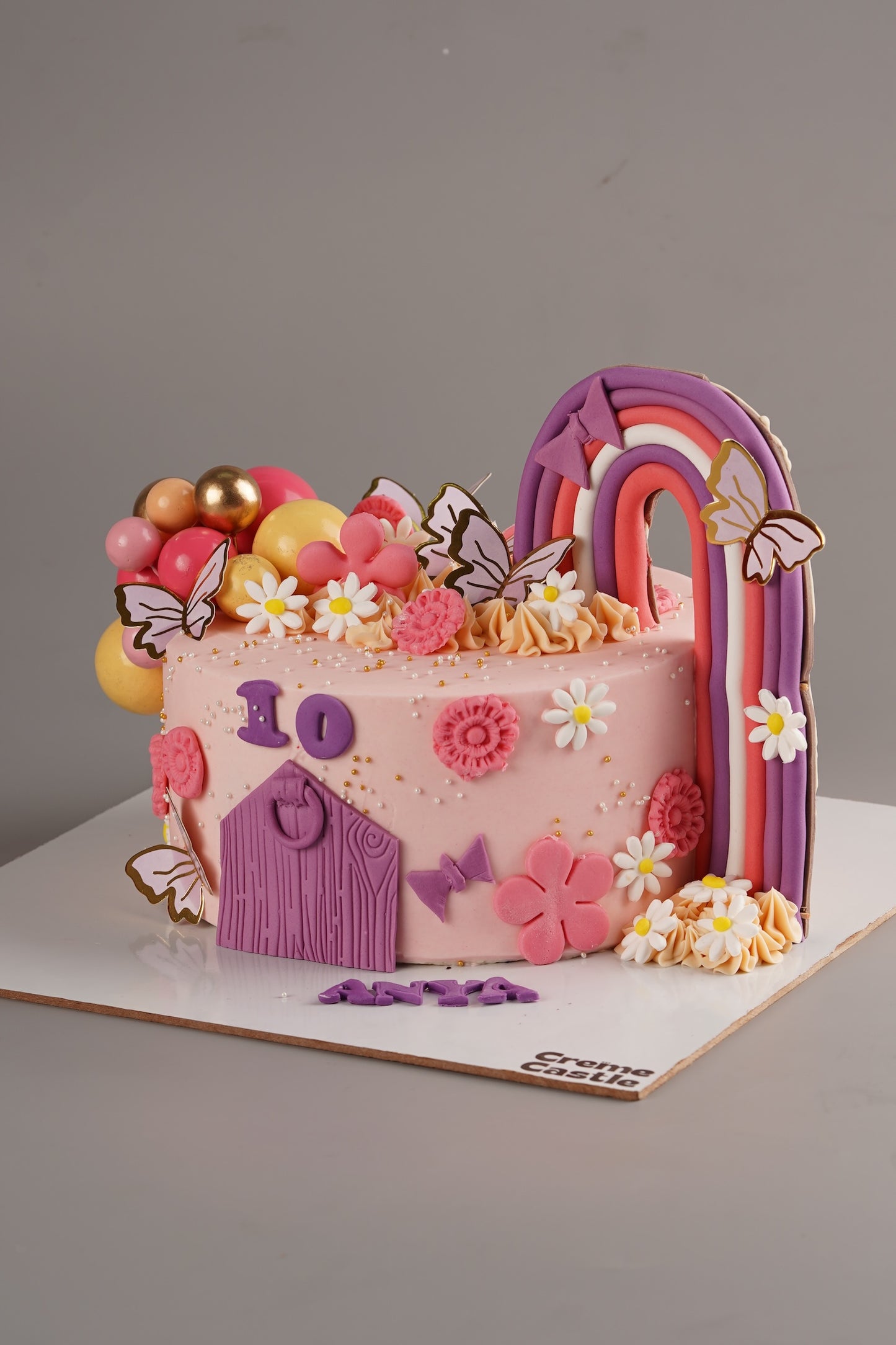 Pink Rainbow Butterfly Cake