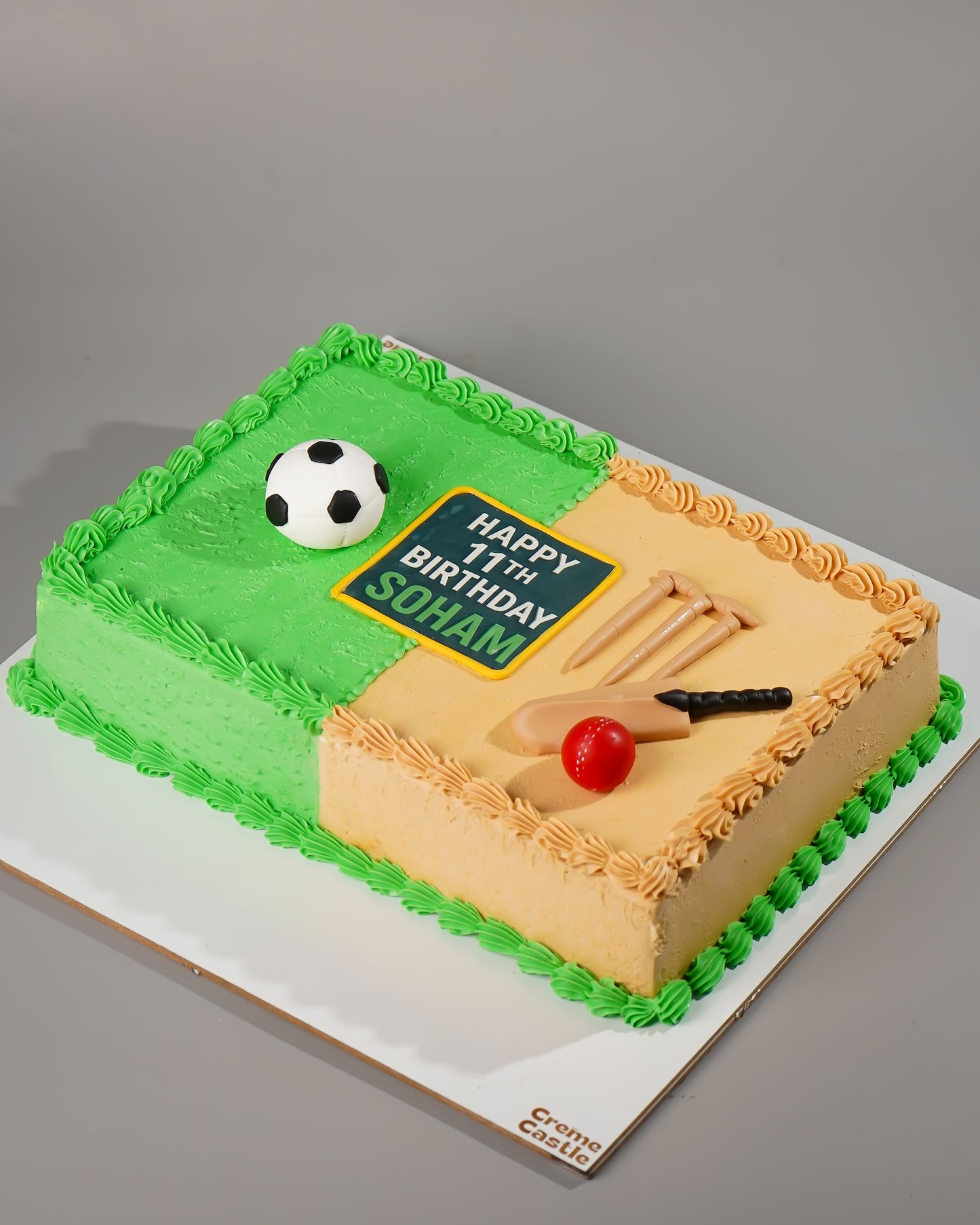Football and Cricket Birthday Cake