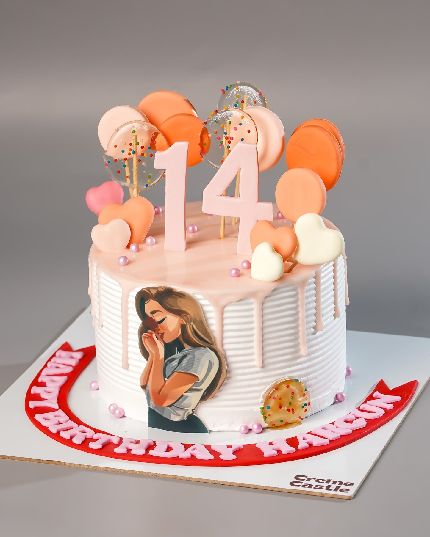 Macaron Balloon Drip Cake