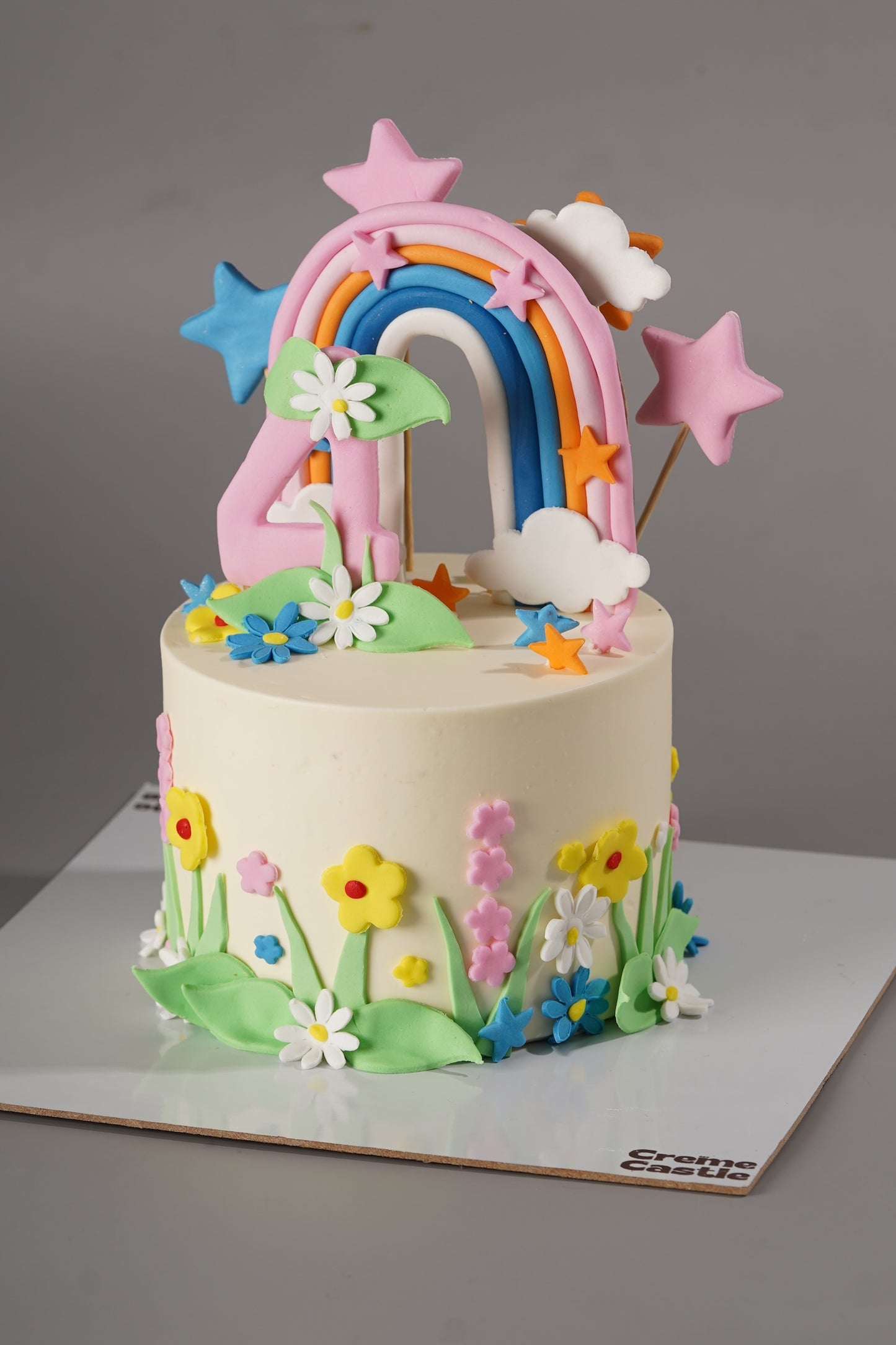 Rainbow Wildflower Cake