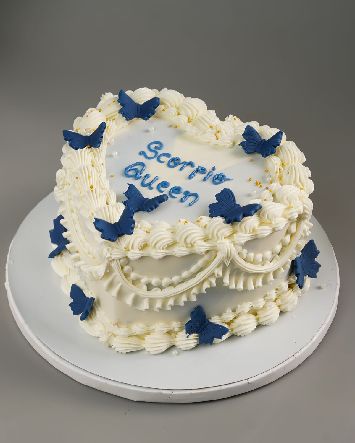 Scorpio Queen Butterfly Heart Cake