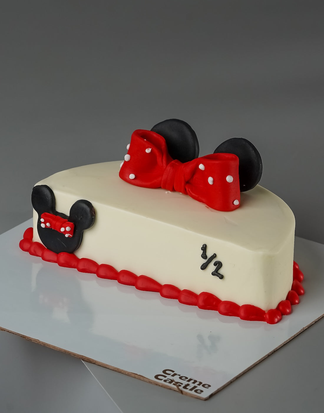 Half Birthday Cake Minnie Mouse - Creme Castle
