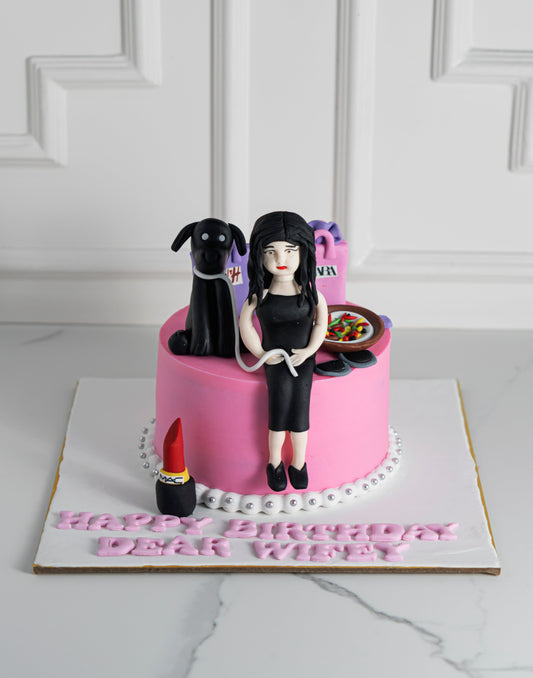 Wife Cake Design in Makeup Theme by Creme Castle