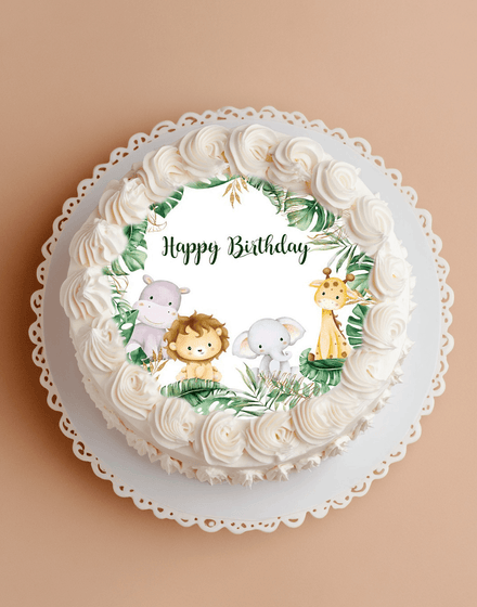 Jungle Tropical Photo Cake