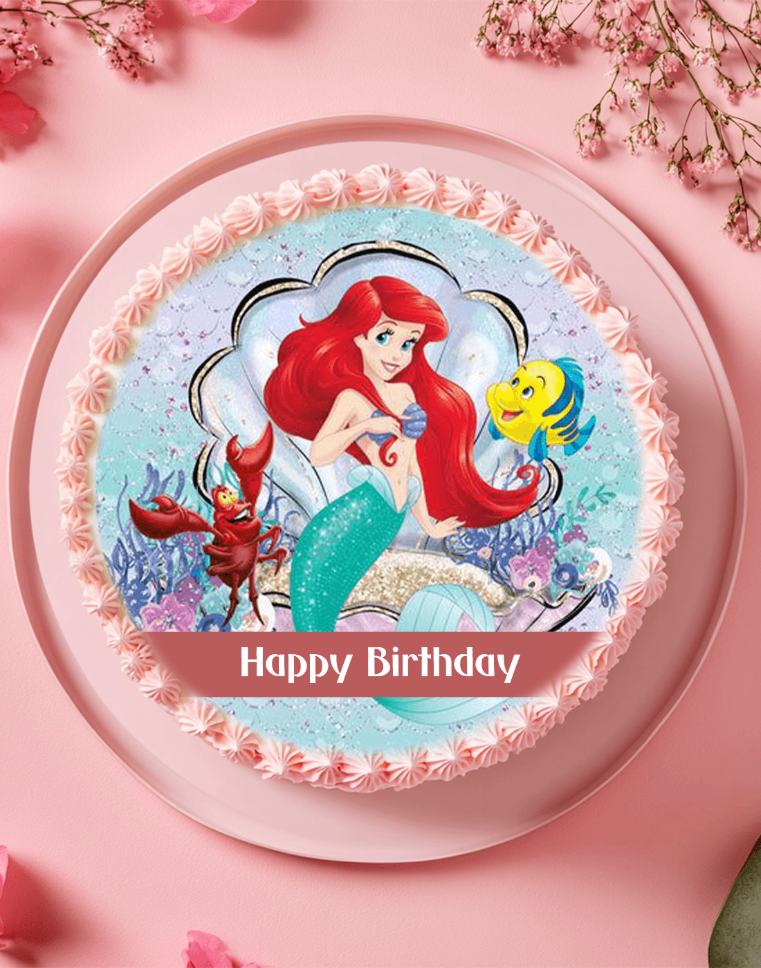 Mermaid Ariel Photo Cake