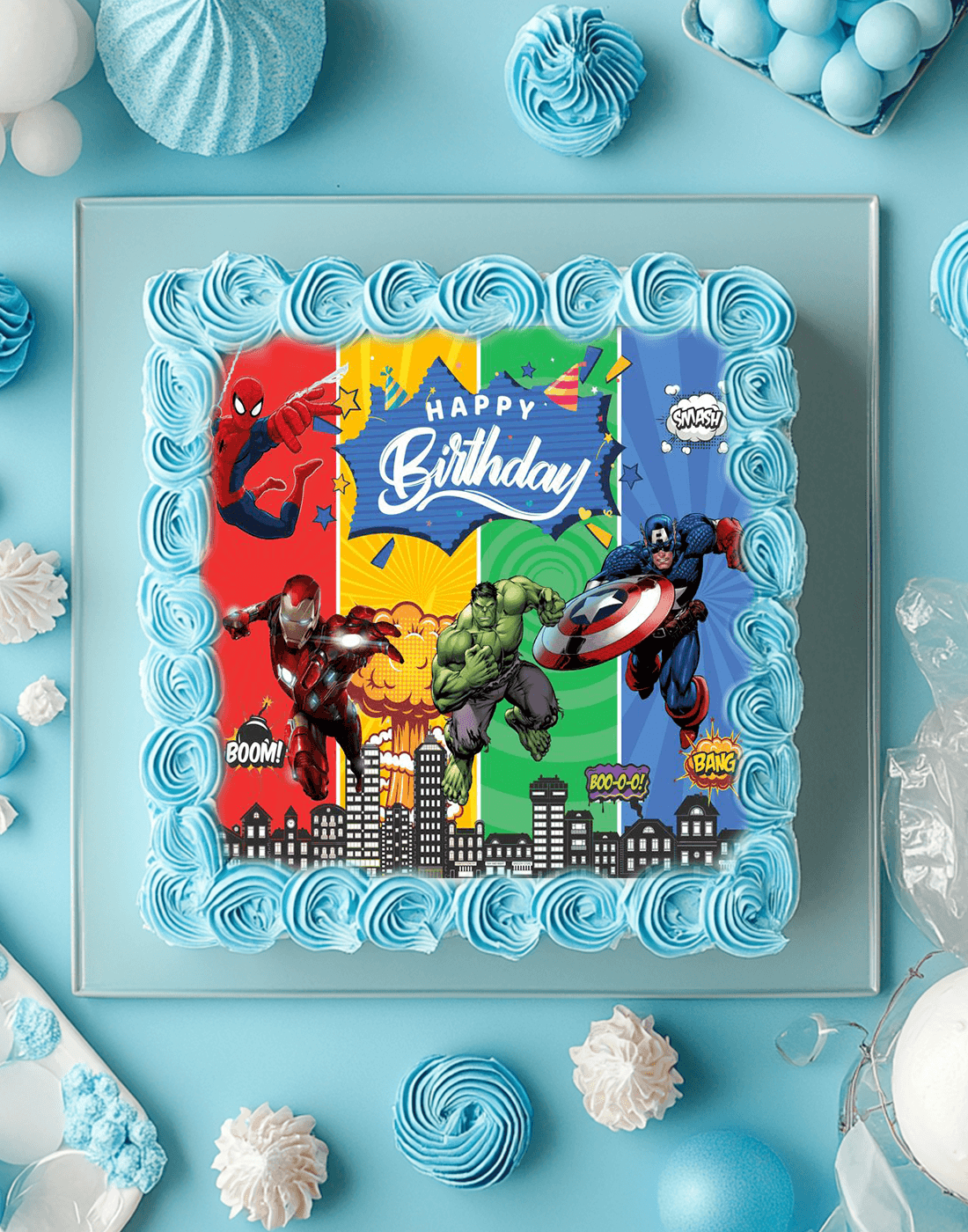 Avengers Assemble Photo Cake