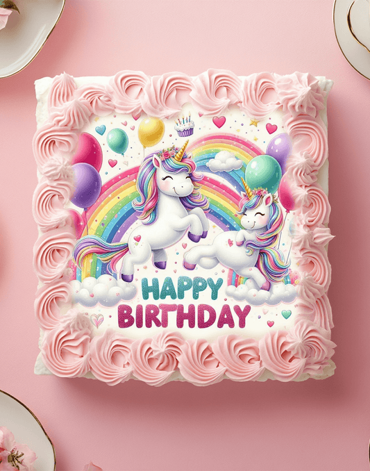 Unicorn Photo Cake - Creme Castle