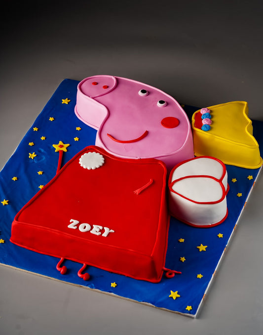 Peppa Pig Shape Cake - Creme Castle