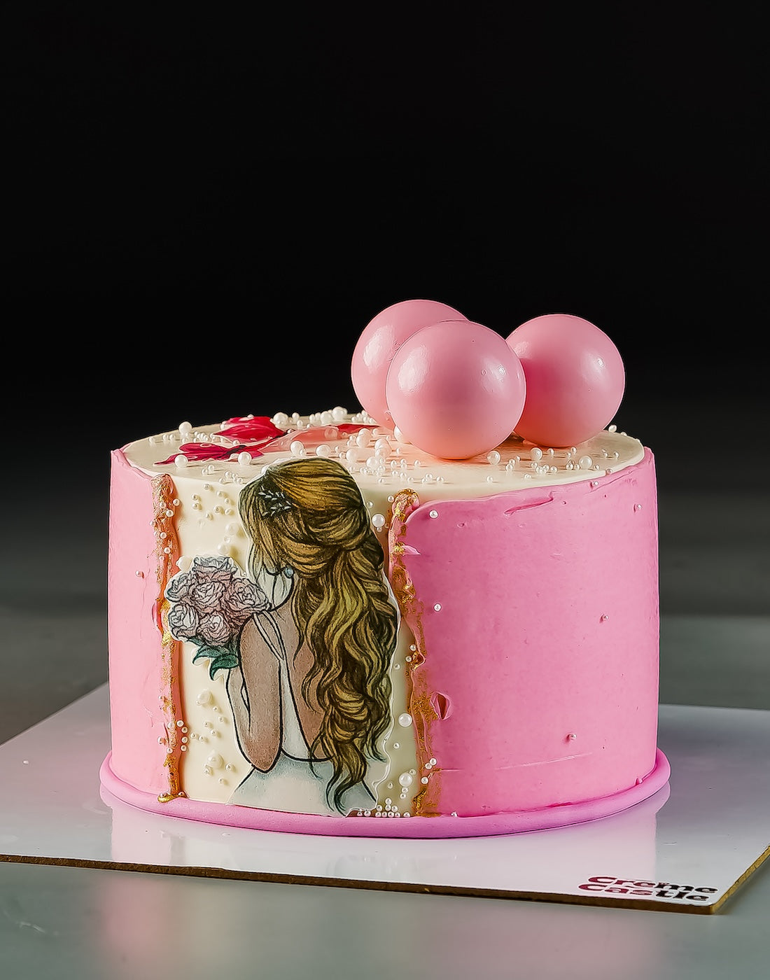 Pink Bling Cake - Creme Castle
