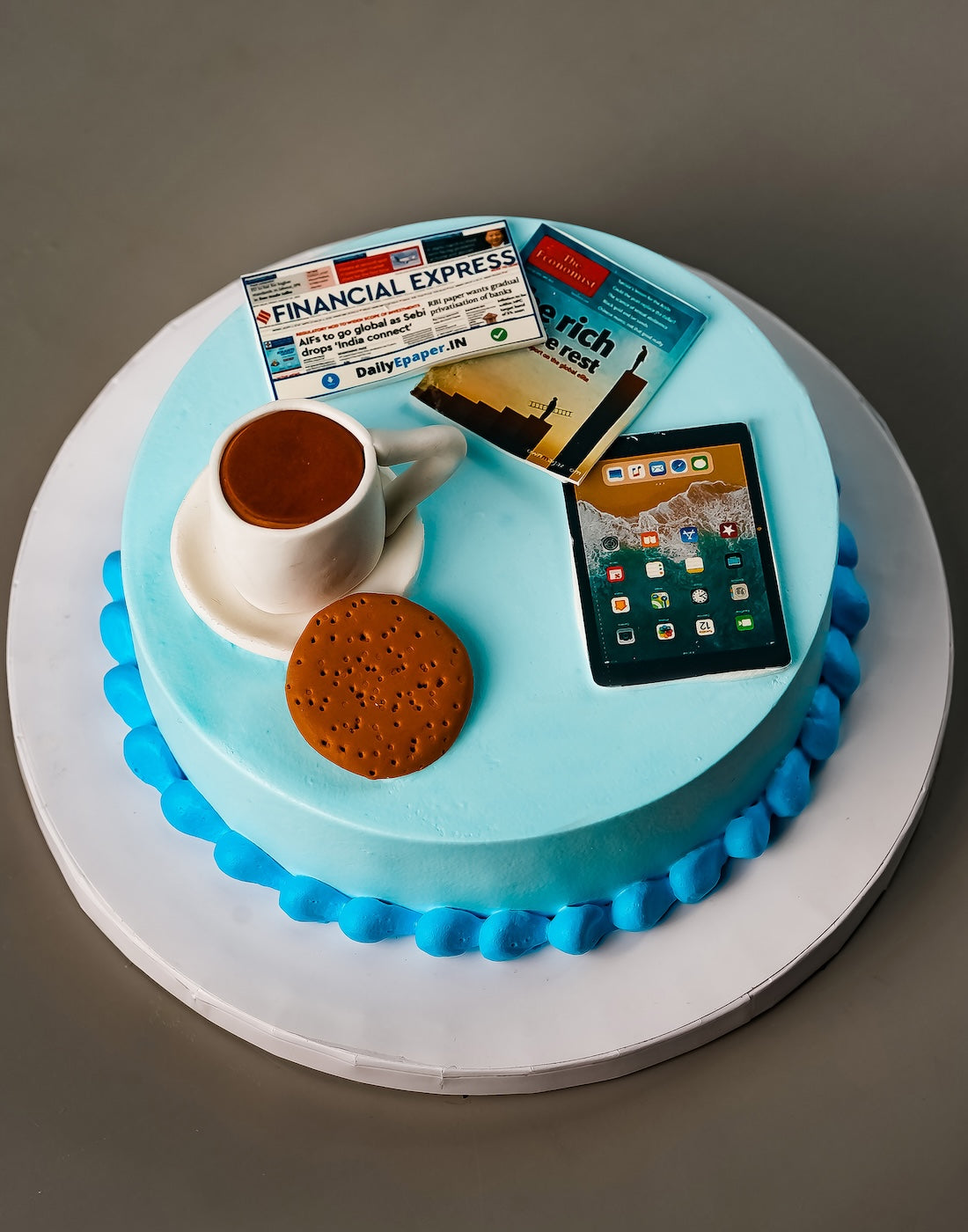 Chai Newspaper Father's Day Cake - Creme Castle
