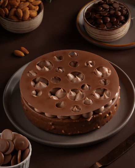 Almond Rocher Chocolate Cake - Creme Castle
