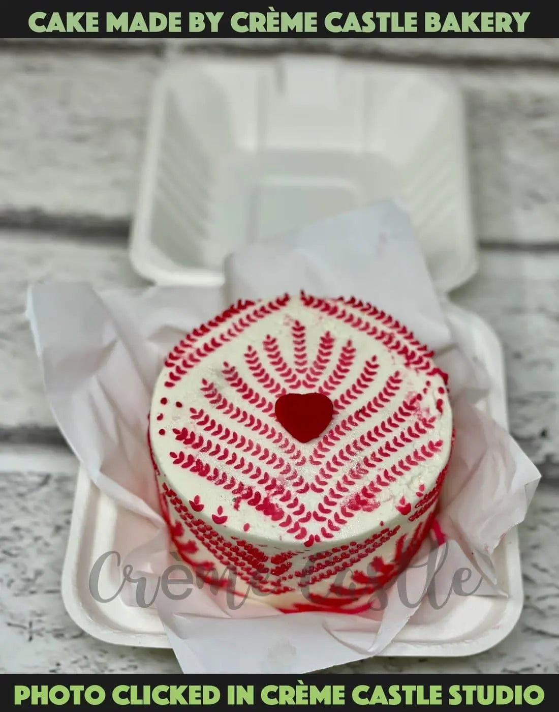 Red Pattern Bento Cake. Noida and Gurgaon