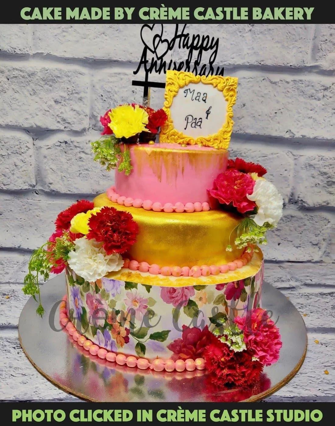 Three Tier Wedding Cake | Creme Castle